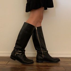Sperry Brand Genuine Black Leather Tall Boots 8.5